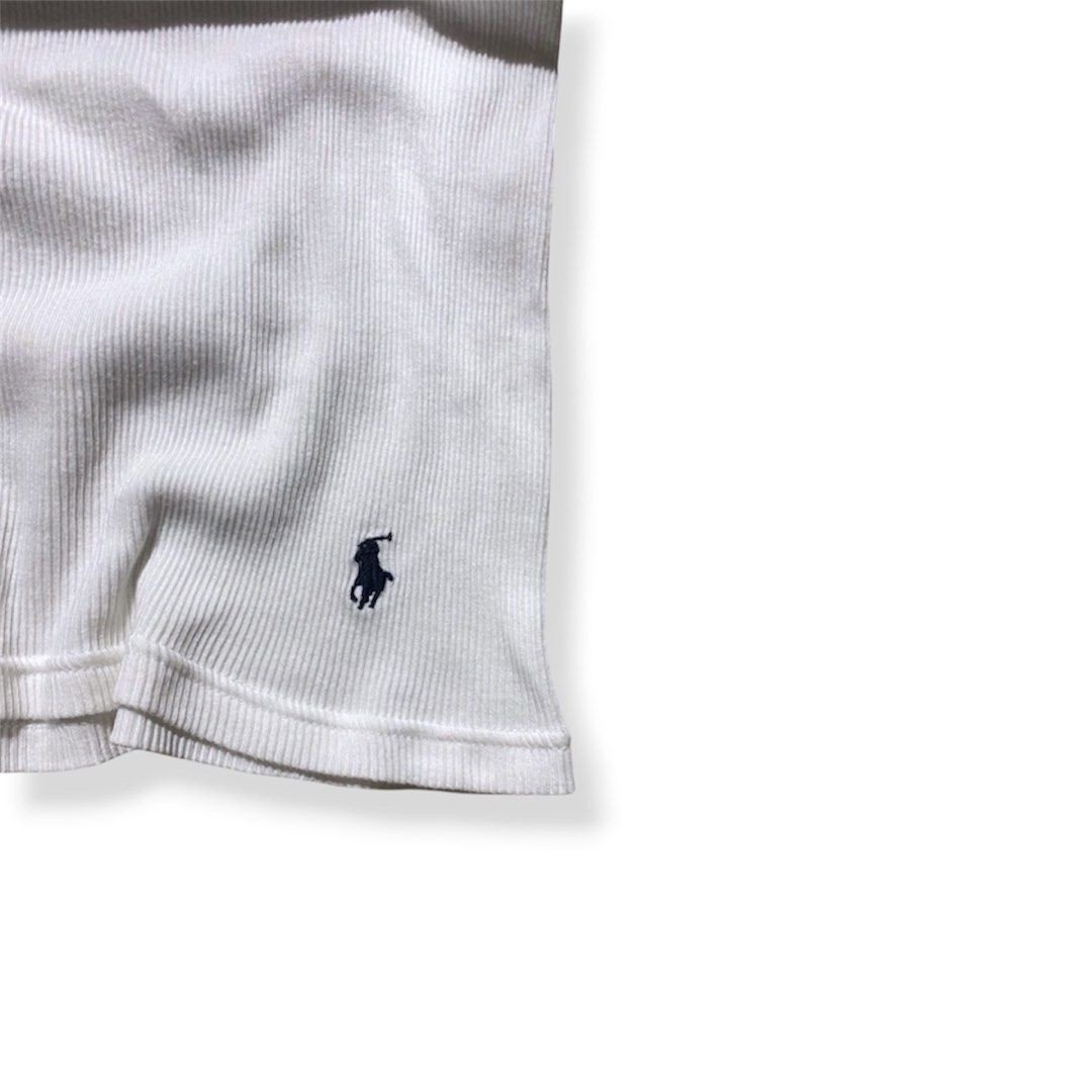 Polo Ralph Lauren White Tank Top (Category: Sleeveless) located in Quezon City. Submitted by dipintheorio (Listing ID 1449856687, Image 3). Description: no issues size medium on tag medium body frame fitting 27 length location: qc.