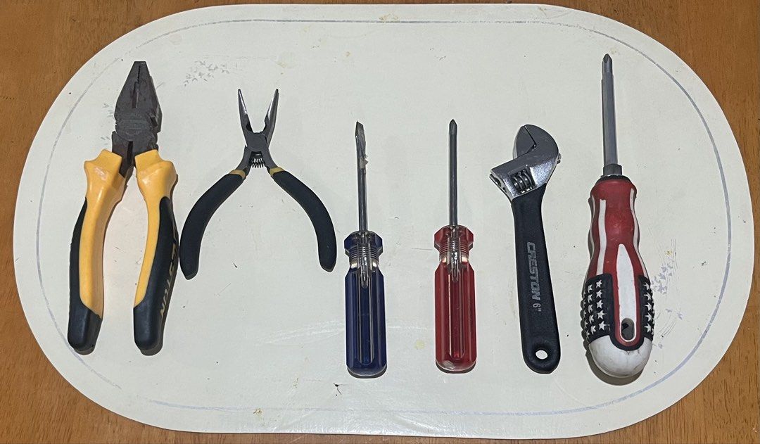 Powder Actuated Tool Nail Gun with Assorted Fasteners and Tools (Category: Construction Tools & Equipment) located in Pasig City. Submitted by jerryind107 (Listing ID 1449749484, Image 3). Description: - Powder actuated nail gun - Box of nails included - Assorted wall plugs, screws, and eye hooks - Set of pliers, screwdrivers, and adjustable wrench - Perfect for construction and DIY projects Sanitary items newly packed - All items as pictured.