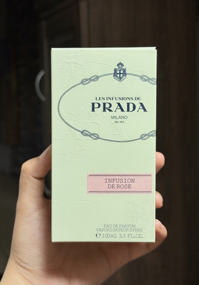 Prada Les Infusions de Prada Infusion de Rose Eau de Parfum 100ml (Category: Fragrance & Deodorants) located in Bulacan. Submitted by ynahcute (Listing ID 1449951204, Image 2). Description: - Prada Infusion de Rose Eau de Parfum - 100ml bottle (tester) - Key Notes: Rose, Neroli, Mandarine, Galbanum - Ideal for everyday wear - with box - few sprays missing.