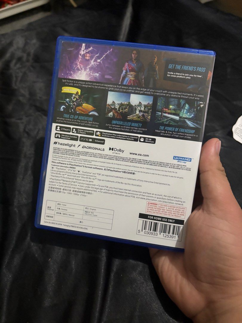 PS5 Split Fiction Game (Category: PlayStation) located in Legazpi City. Submitted by valixore (Listing ID 1449796790, Image 3). Description: - PS5 Split Fiction Game - Co-op Action-Adventure - Only 1 Playthrough - Bought on April 26, 2026 on Data Blitz SM Legazpi.