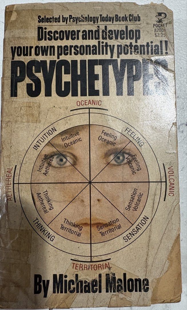 Psychetypes by Michael Malone - Discover Your Personality Potential (Category: Storybooks) located in Quezon City. Submitted by zimmermanj (Listing ID 1449829228, Image 1). Description: - Discover your potential with this insightful book. - Explores reality based on Carl Jung's psychological types. - Learn about your own psychetype. - Gain a better understanding of others. - Fun and effective self-discovery tool..