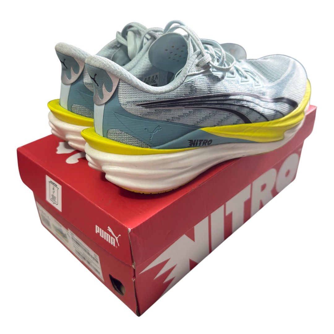 Puma Deviate NITRO™ 4 Running Shoes Men (Category: Casual Shoes) located in Manila. Submitted by bilosxd (Listing ID 1449760182, Image 3). Description: The Deviate NITRO™ 4 Wide is built for speed on everyday runs. NITROFOAM™ delivers responsive energy return, while a breathable mesh upper and a PWRPLATE provide smooth propulsion. Color: Baltic Sea Blue-Fresh Water Note: Used only twice. No issues. Still good as new. ——— ⚠️ IMPORTANT • Actual col