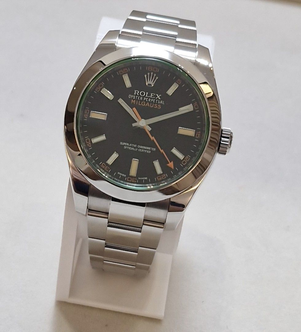 Rolex Milgauss Black Automatic Watch (Category: Luxury Watches) located in Quezon City. Submitted by rhyswatchmnl (Listing ID 1449752144, Image 2). Description: Rolex Milguass Black 116400GV 41mm Year 2015 Condition 9.8/10 Full Set.