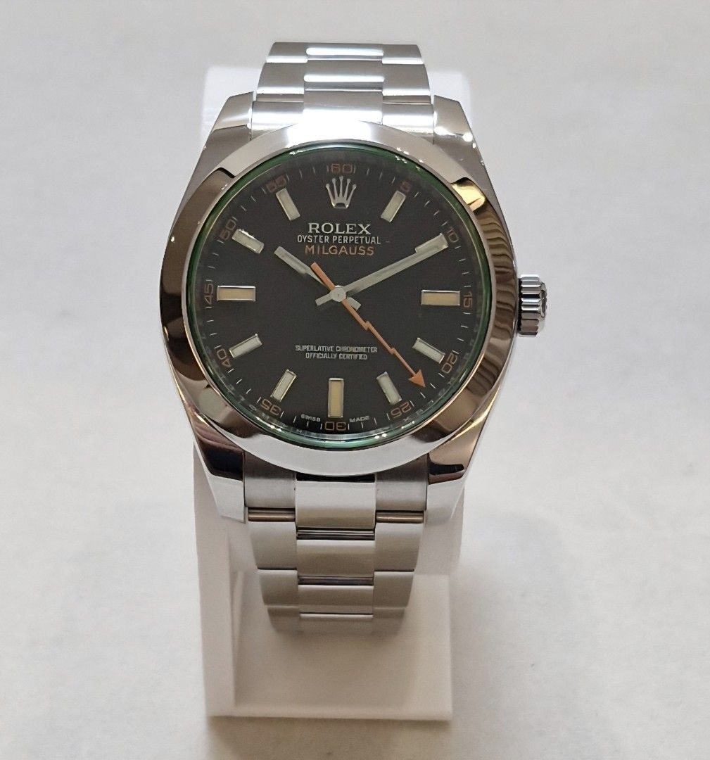 Rolex Milgauss Black Automatic Watch (Category: Luxury Watches) located in Quezon City. Submitted by rhyswatchmnl (Listing ID 1449752144, Image 1). Description: Rolex Milguass Black 116400GV 41mm Year 2015 Condition 9.8/10 Full Set.