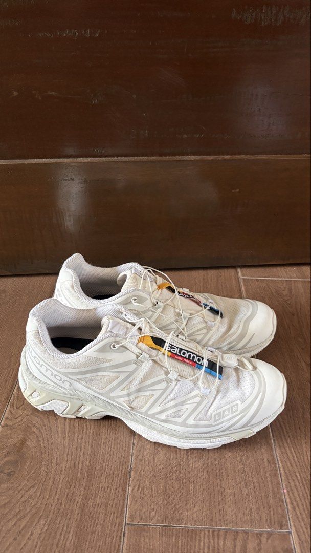 Salomon XT-6 ADVANCED White Running Shoes (Category: Sneakers) located in Quezon City. Submitted by riversanz (Listing ID 1449758937, Image 1). Description: - Salomon XT-6 ADVANCED shoes in white - Features Quicklace system for easy on and off - Ideal for trail running or everyday wear -RFS: will buy a bigger size.