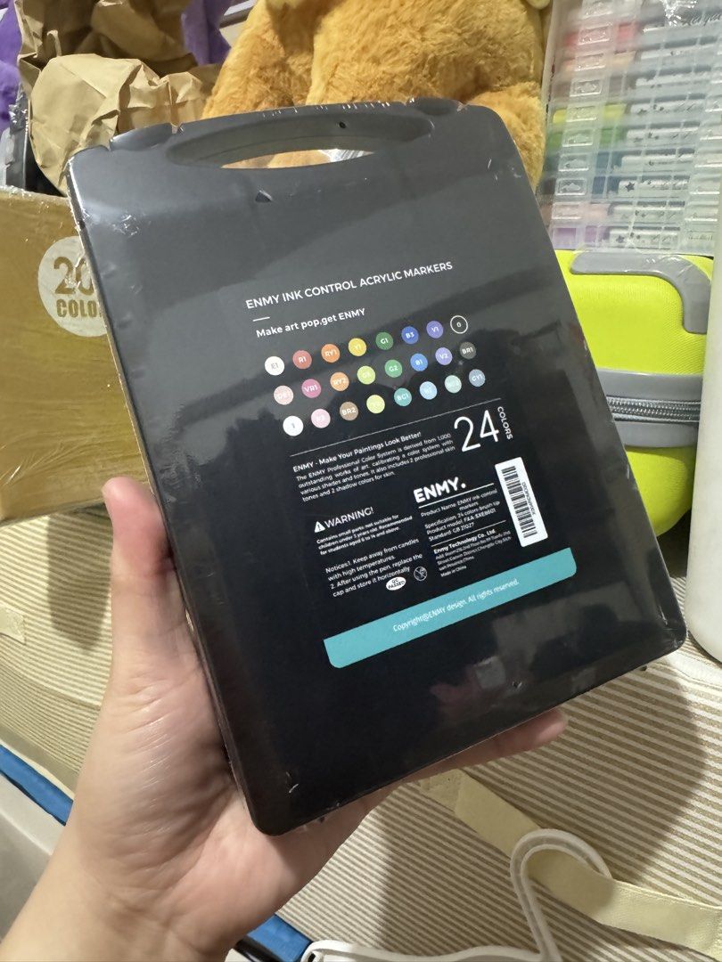 [SEALED] 24pcs ENMY Acrylic Marker (Category: Craft Supplies & Tools) located in Mandaluyong City. Submitted by kendykeyn (Listing ID 1449787562, Image 2). Description: Free for purchases worth Php8,000.00 and above. Or buy the set for Php550.00.
