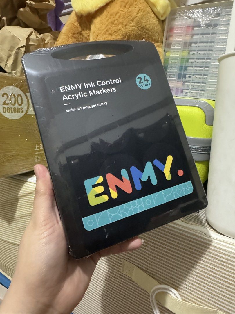 [SEALED] 24pcs ENMY Acrylic Marker (Category: Craft Supplies & Tools) located in Mandaluyong City. Submitted by kendykeyn (Listing ID 1449787562, Image 1). Description: Free for purchases worth Php8,000.00 and above. Or buy the set for Php550.00.