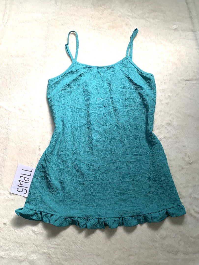 Shein Teal Lettuce Dress - Small (Category: Dresses) located in Bacoor. Submitted by justinecb (Listing ID 1449917125, Image 1). Description: Shein Teal Lettuce Dress - Small Bnew with pouch No issue Small on tag.