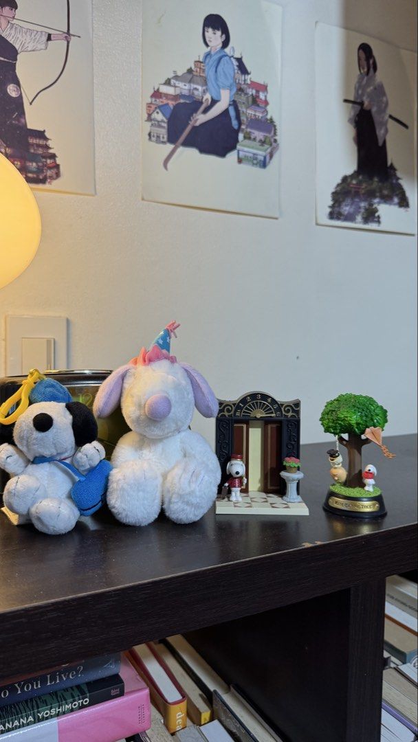 Snoopy collectibles from Japan (Category: Plushies & Soft Toys) located in Manila. Submitted by wildwoodbooks (Listing ID 1449851773, Image 1). Description: Snoopy party plush - 500 Snoopy hotel figure - 500 Snoopy Kite Eating Tree - 500 Snoopy Miniso - 200 MOD: Grab express/Lalamove/Gogo Express.