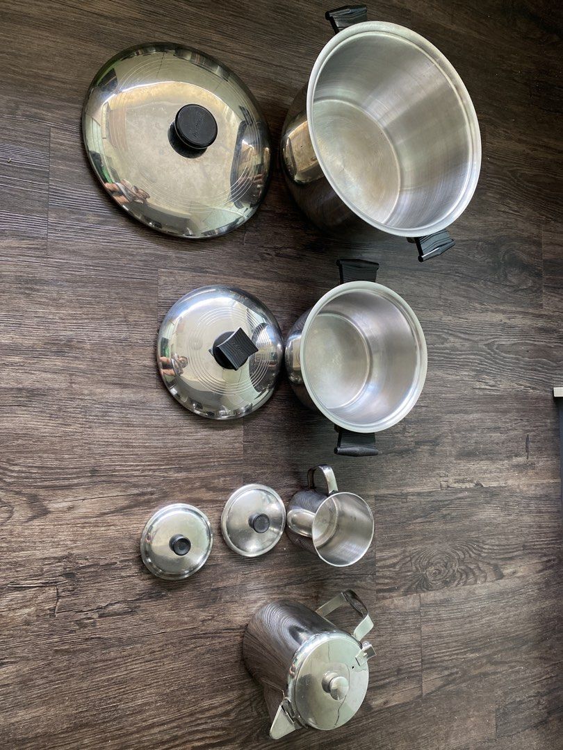 Stainless Steel Pots and Kettle Set with Lids
