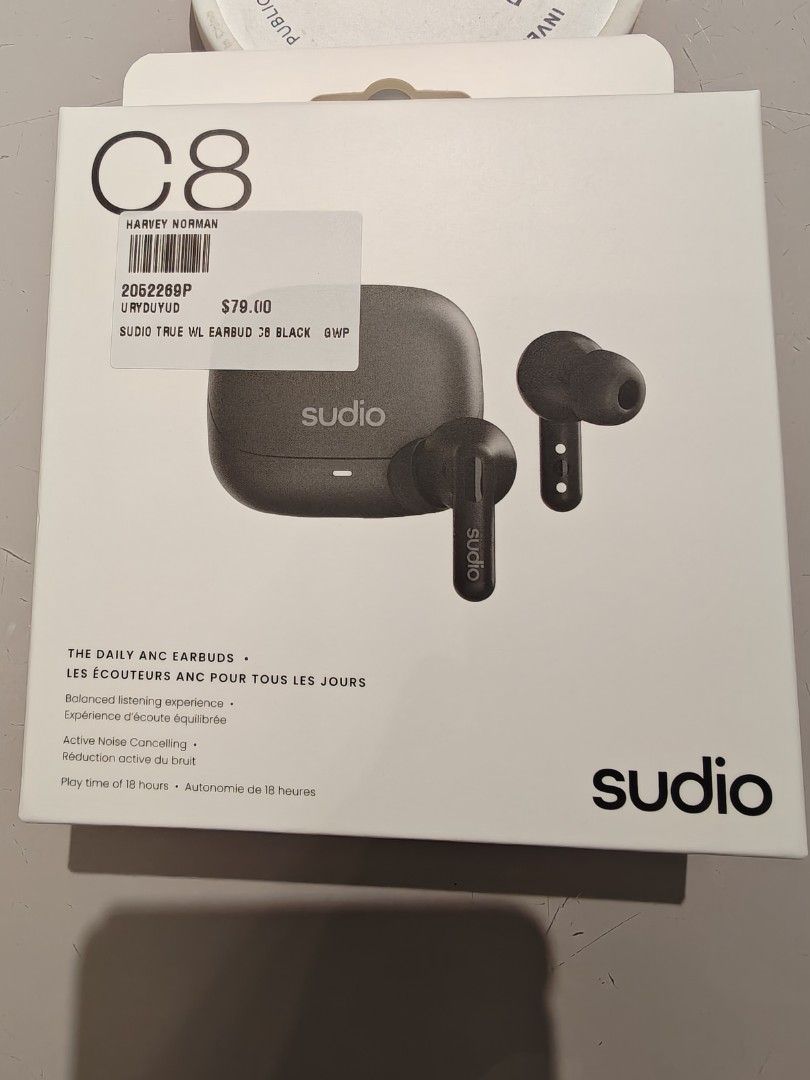 Sudio C8 True Wireless Earbuds - Black