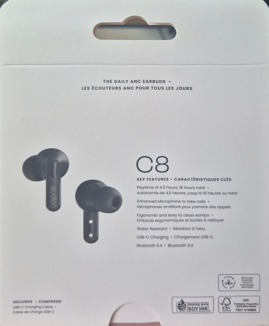 Sudio True Wireless ANC Earbuds C8 Black510092515088148481
