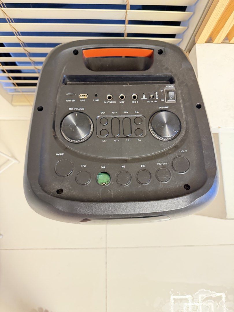 TA-S88 Music Box Portable Speaker (Category: Soundbars, Speakers & Amplifiers) located in Pasig City. Submitted by plslovemeagain (Listing ID 1449838765, Image 3). Description: - Portable speaker with dual drivers - Microphone and guitar inputs included - USB and SD card slots for media playback - Easy controls for volume, playback, and lighting effects - Power on/off switch - Ideal for parties and events.