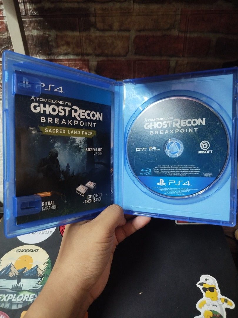Tom Clancy's Ghost Recon Breakpoint PS4 Game (Category: PlayStation) located in Binan City. Submitted by pumpkiiin02 (Listing ID 1449814740, Image 3). Description: - Tom Clancy's Ghost Recon Breakpoint for PS4 - Online connection required to play - Includes the Sacred Land Pack - Case also looks good - Ready for your next adventure.