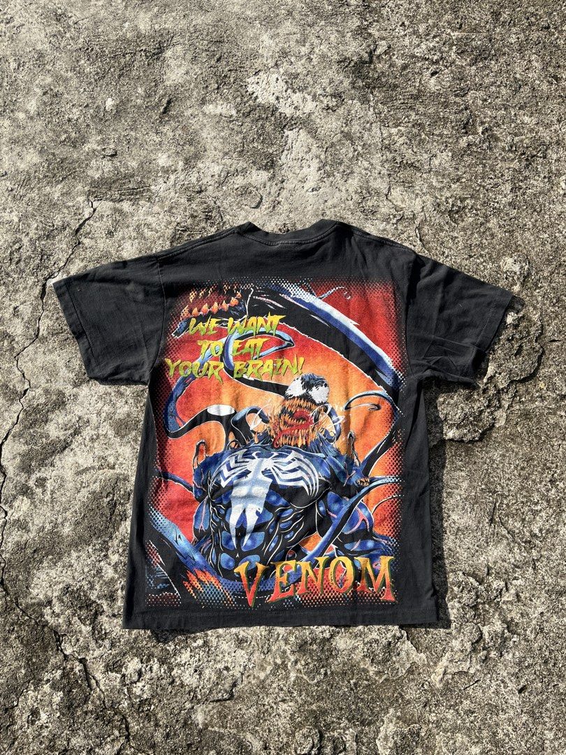 Vintage 1990s Marvel Venom Single Stitch Tee (Category: Tshirts & Polo Shirts ) located in Antipolo. Submitted by redlineregimentsupply (Listing ID 1449846044, Image 3). Description: 🏷️Vintage 1990s / Changes Tag / Made in USA Tagged Size: L (Classic Boxy Fit) 📏 Actual Measurements: • Chest Width: 21 inches • Shoulder Width: 19 inches • Length: 28 inches • Sleeve Length: 9 inches This Venom T-shirt is a true vintage piece from the 1990s Marvel 