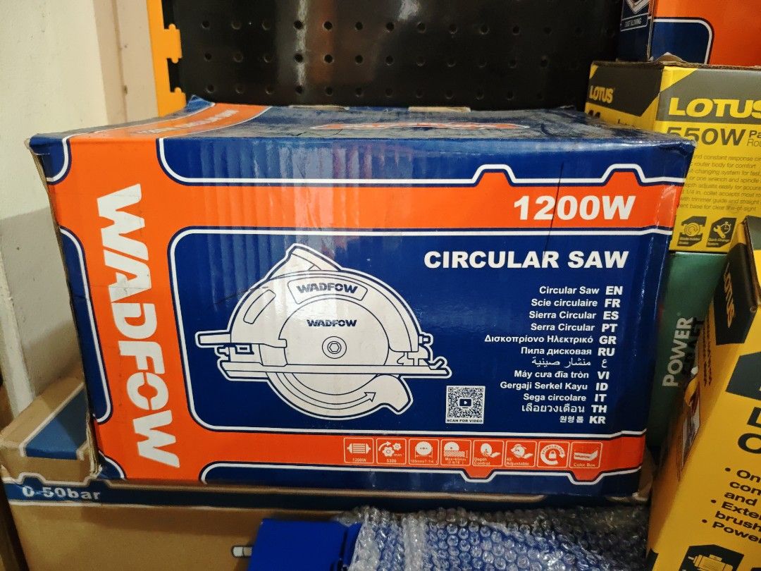WADFOW 1200W, 7-1/4" Circular Saw (Category: Construction Tools & Equipment) located in Caloocan City. Submitted by abieghail (Listing ID 1449757248, Image 1). Description: - WADFOW 1200W Circular Saw - Powerful tool for cutting. - Ready to use. Available for store pick-up or delivery nationwide. Contact us for faster transaction. TO GOD BE THE GLORY!.