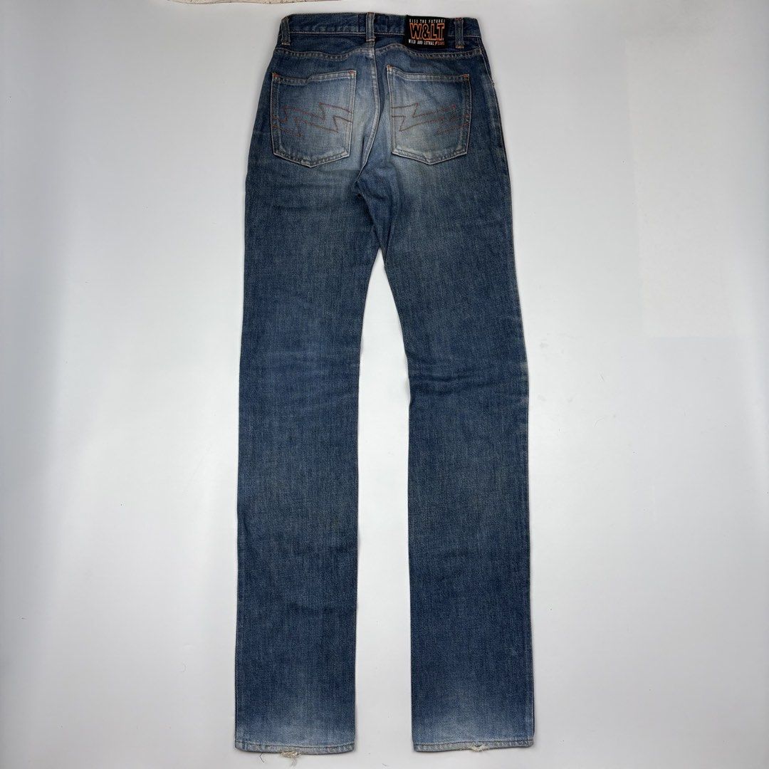 Walter Van Beirendonck - W&LT - Denim Slender Pants (Category: Luxury Apparel) located in Bacolod City. Submitted by cast.archives (Listing ID 1449938840, Image 2). Description: Walter Van Beirendonck - W&LT - Denim Slender Pants Authentic Waist: 27" - 28" Length: 44" Inseam: 34" Condition: Good Flaw: Sign of used and stain.