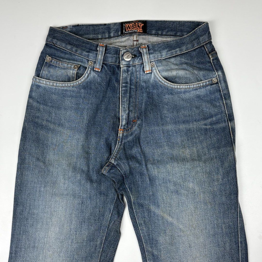 Walter Van Beirendonck - W&LT - Denim Slender Pants (Category: Luxury Apparel) located in Bacolod City. Submitted by cast.archives (Listing ID 1449938840, Image 3). Description: Walter Van Beirendonck - W&LT - Denim Slender Pants Authentic Waist: 27" - 28" Length: 44" Inseam: 34" Condition: Good Flaw: Sign of used and stain.