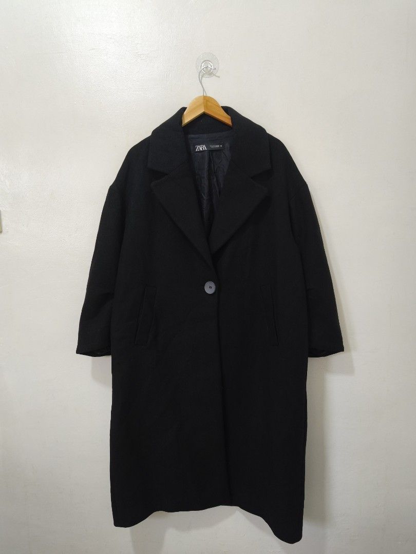 Zara Black Wool Coat Women Small (Category: Coats, Jackets and Outerwear) located in Balanga. Submitted by winterlab_ph (Listing ID 1449855843, Image 2). Description: Code: A332 Width: 23 Length: 44.5 Shoulders: 23 Sleeves: 19.