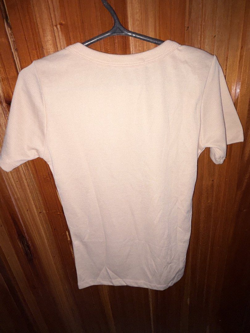 Zara Ribbed T-shirt - Beige (Category: Shirts) located in San Jose del Monte. Submitted by dcrishop (Listing ID 1449771209, Image 2). Description: - Zara basic beige t-shirt - Short sleeves and crew neck - All-over ribbed texture - Simple and versatile design - Perfect for layering or wearing on its own - Easily matches with any outfit.