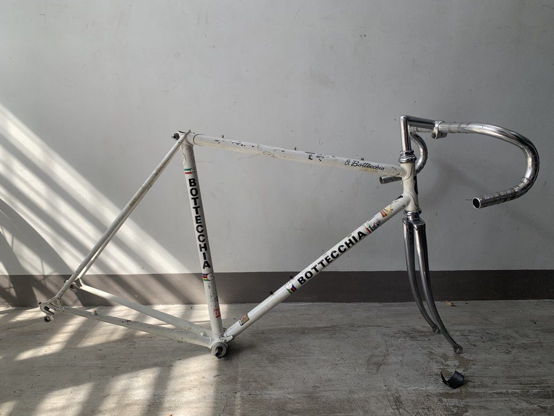 1966 Bottecchia Giro D' Italia Frameset (Category: Bicycles) located in Manila. Submitted by mnlbike (Listing ID 1450091637, Image 1). Description: 1966 Bottecchia Giro D' Italia Frameset Size 54 top tube and seat tube Campagnolo Nouvo record Headset Campagnolo Italian thread BB 3ttt stem 100mm 3ttt 40cm bar Negotiable.