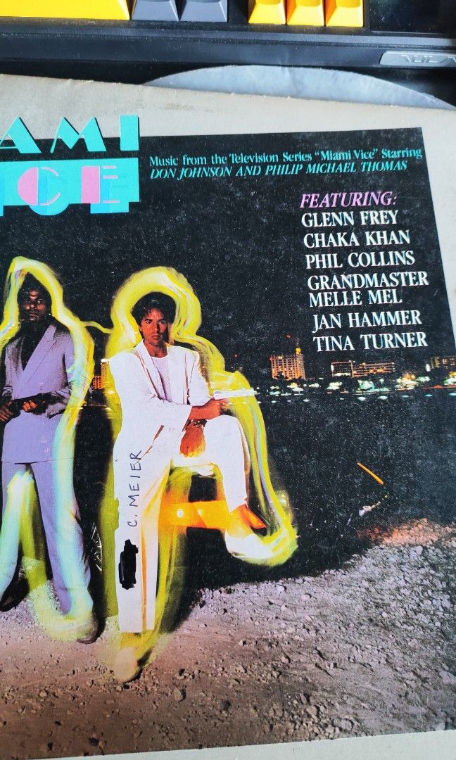 1985 Miami Vice 12' vinyl record (Category: Vinyls) located in Quezon City. Submitted by jmpaulite (Listing ID 1450038356, Image 2). Description: Press: Philippines Condition: VG to VG+ Cover: Inner Jacket only Year of Purchase:1980s Loc: Bagbag Novaliches Quezon City.