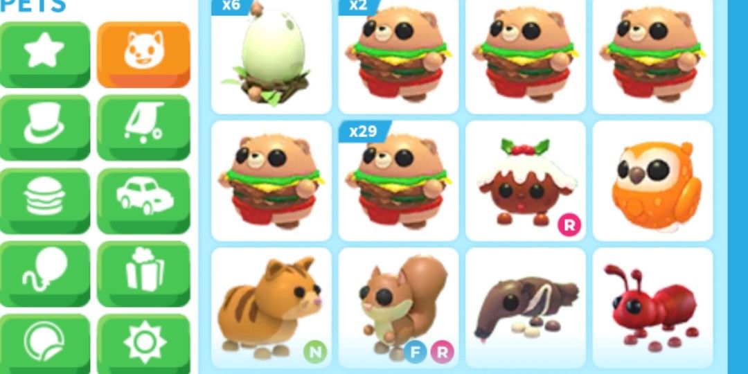adopt me: burger bears (last stock) (Category: In-Game Products) located in Kuala Lumpur. Submitted by eathorseshit (Listing ID 1450007801, Image 1). Description: 30x burgers left 1.6rm each, fixed last stocks left.