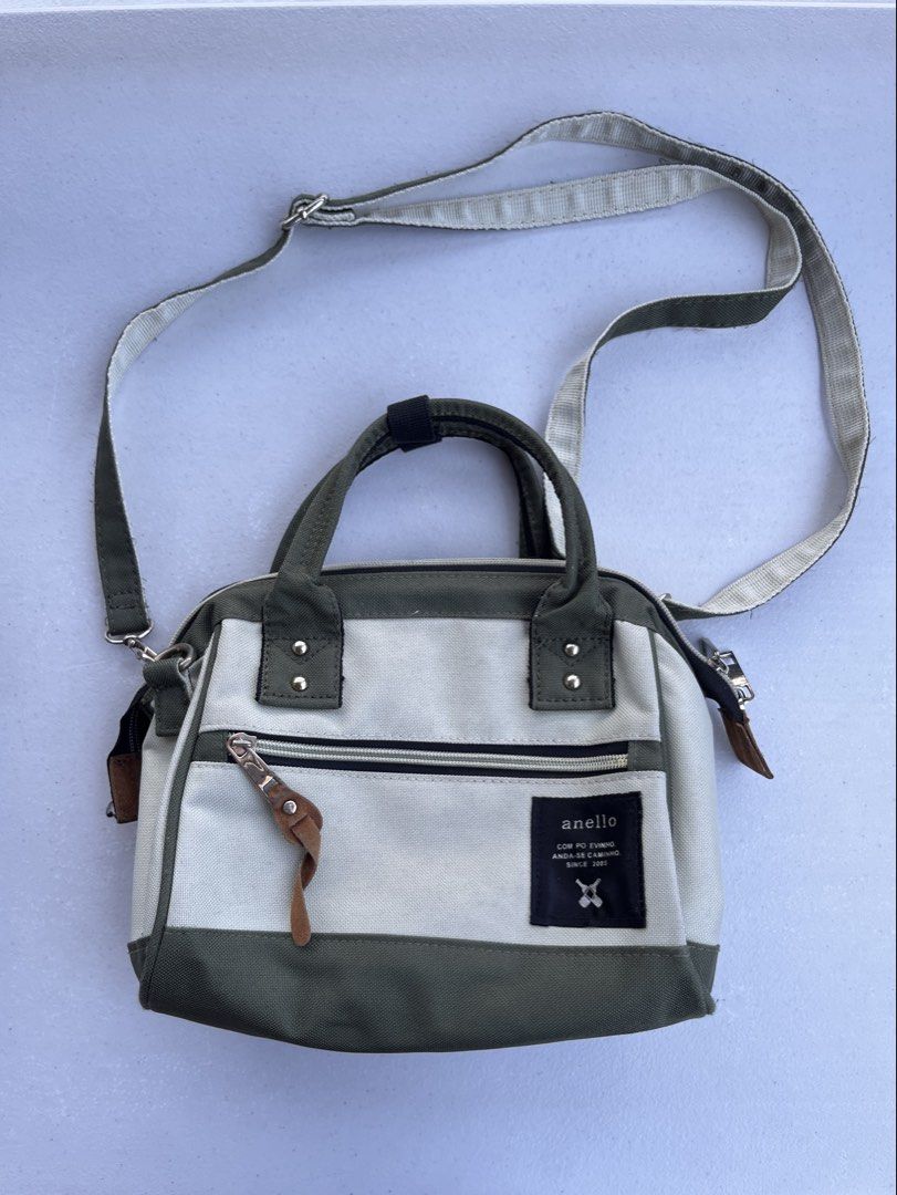 Anello Canvas Crossbody Bag Green (Category: Cross-body Bags) located in Taytay. Submitted by rb.tereze (Listing ID 1450005719, Image 1). Description: Anello Canvas Crossbody / Sling Bag Green and brown colorway rfs: major declutter 🛖 loc: Taytay, Rizal ✴️ mop: GCash, BDO, BPI, Seabank 🪽 mod: Gogo Xpress 85PHP for MM/lalamove .