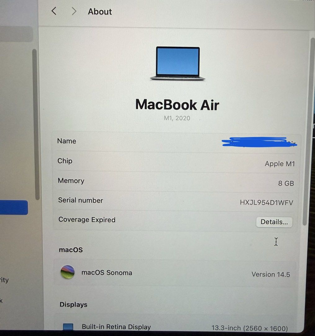 Apple MacBook Air M1, 2020, 8GB RAM, 256GB SSD