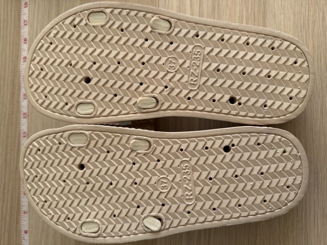 Beige sandals with pearls (Category: Sandals) located in Makati City. Submitted by declutterwithella (Listing ID 1450048324, Image 3). Description: Brand new Bought from orange app Beige Size 37 on tag but for me this best fits 6-6.5 only Location: Bangkal, Makati.