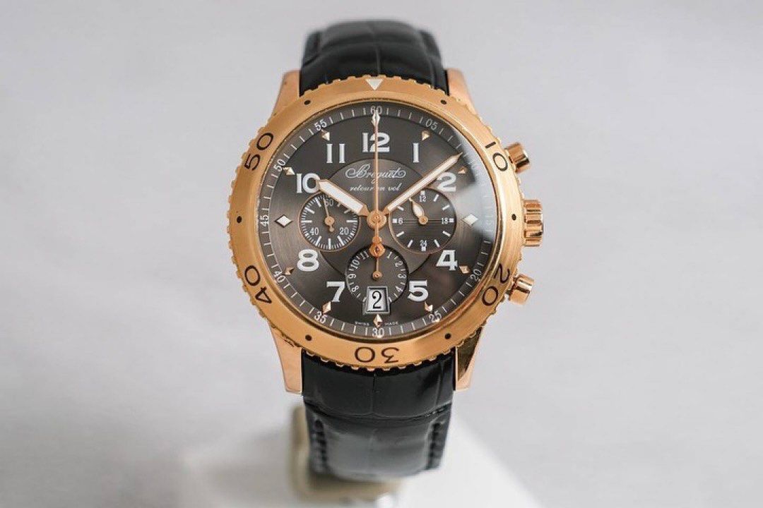 Breguet Transatlantique Flyback Chronograph (Category: Luxury Watches) located in Manila. Submitted by mnlwatchsociety (Listing ID 1449968796, Image 1). Description: Breguet Type XXI Transatlantique Flyback Chronograph Ref. 3810 • 18K Rose Gold • Complete Set The Type XX is one of the few luxury pilot’s watches with genuine military roots. Its lineage traces back to the 1950s, when Breguet supplied flyback chronographs to the French Air Force and