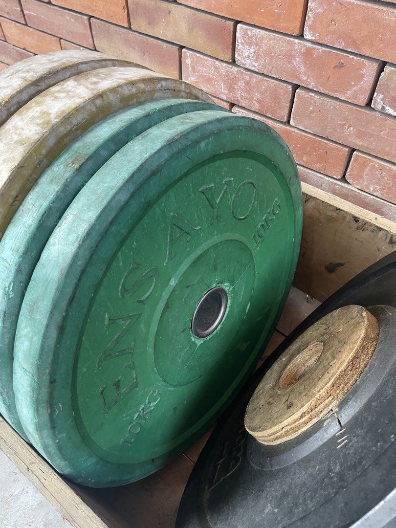 Bumper Plates w/ free Technogym Urethane Plates (Category: Weights & Dumbbells) located in Paranaque City. Submitted by newdeer_ab7b14 (Listing ID 1449958806, Image 3). Description: Bumper plates 15kgs pair yellow 10kgs pair green 15lbs black pair 10 lbs black pair Free: Tg pair of 10 and 20 kgs.