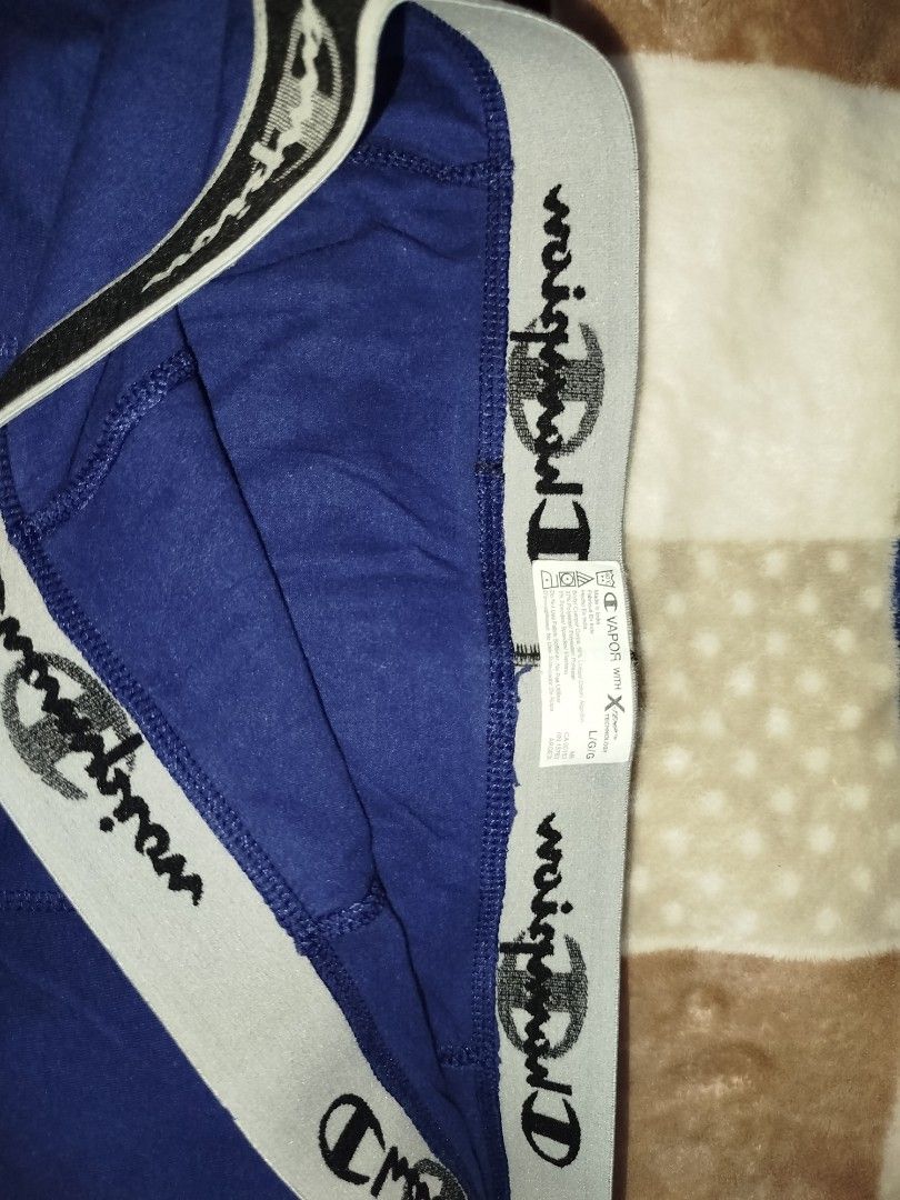 Champion Large Boxer Brief free Sf (Category: Underwear) located in Santa Maria. Submitted by jetro89 (Listing ID 1450134382, Image 3). Description: 📌 Brand Authentic 📌Like New Condition 📌 Washed Ready to wear 📌 Color rate 10/10 📌 No Issue 📌 Color may vary due to lighting 📌 +50 pesos for Shipping fee NOTE: all items are thrifted manage your expectations.
