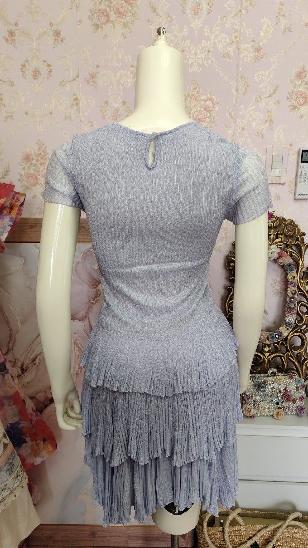 Christian Dior Pastel Blue Coords (Category: Luxury Apparel) located in Pagudpud. Submitted by altheacee063978 (Listing ID 1450022040, Image 3). Description: - Light blue Christian Dior dress - Short sleeves - Round neckline - Pleated tiered skirt - Button closure at the back - Made in Italy - Ideal for special occasions or chic daytime looks.