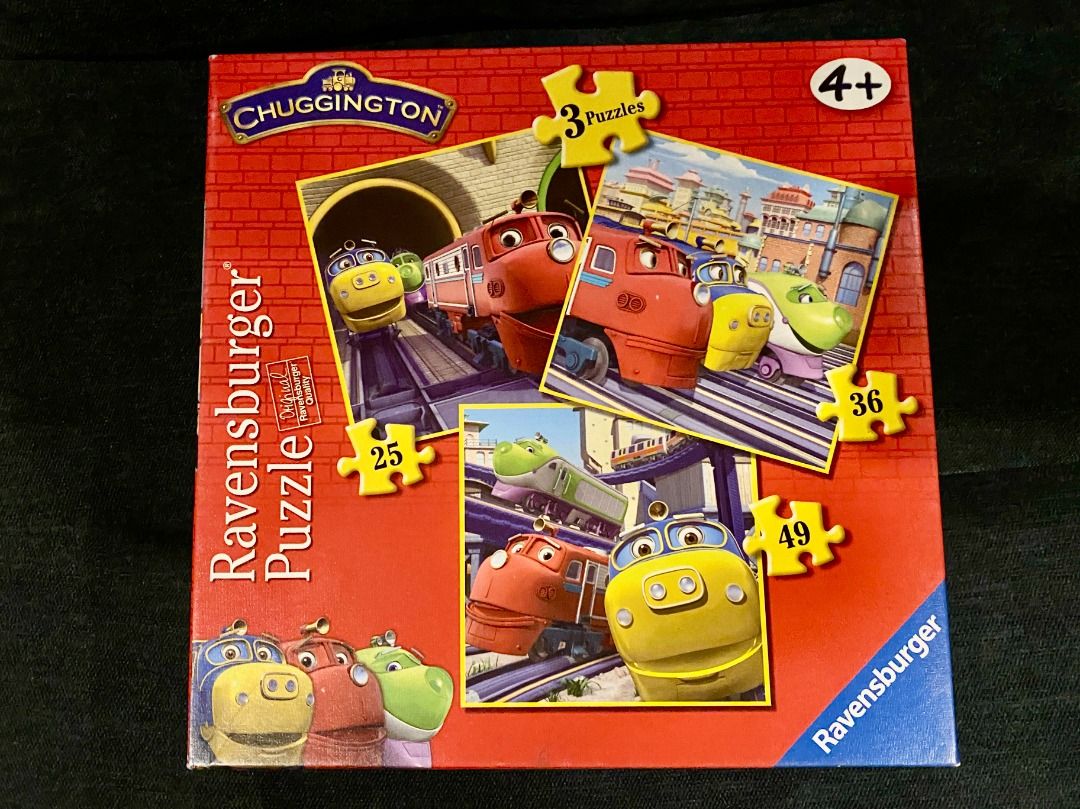 Chuggington Puzzle & Story Book, Thomas Numbers Game (Category: Children's Books) located in Makati City. Submitted by robin_l (Listing ID 1450055818, Image 3). Description: Selling these educational toys as we need to clear our toy shelves; great for young train fans! -- 1) Thomas Numbers Game Php 200 -- self-correcting puzzle for simple addition 2) Chuggington Php 350 a) 'Traintastic Stories' 4 books in one (hardbound) b) Ravensburger 3 puzzles