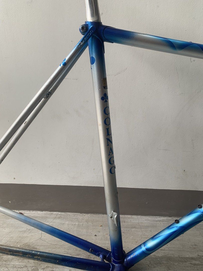 Colnago Super Frameset (Category: Bicycles) located in Manila. Submitted by mnlbike (Listing ID 1450091389, Image 3). Description: Colnago Super frameset Size 54tt 54st Shimano headset Campagnolo italian thread Bb Custom leathee saddle Issue : paint, scratches, chrome sa fork.