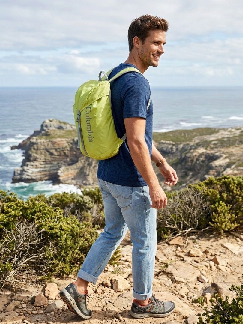 Columbia Lightweight Foldable Backpack - Yellow (Category: Backpacks) located in Bambang. Submitted by acpalthrifts (Listing ID 1449962569, Image 1). Description: - Yellow green Columbia backpack - Great for hiking or travel - Folds up small for easy storage - Main compartment with an internal zippered pocket - Adjustable straps for a comfortable fit - Lightweight material - Perfect for day trips.