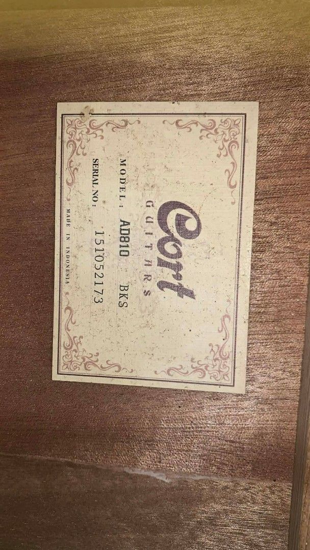 Cort Guitar RUSH!! (Category: Musical Instruments) located in Las Pinas. Submitted by aryelisana28759 (Listing ID 1450079743, Image 2). Description: - Cort AD810 BKS Acoustic Guitar in Black - Lightly used, in great playing condition - No issues, all strings are new - Comes with a gig bag and spare strings - Available for meetup or delivery around Las Piñas.