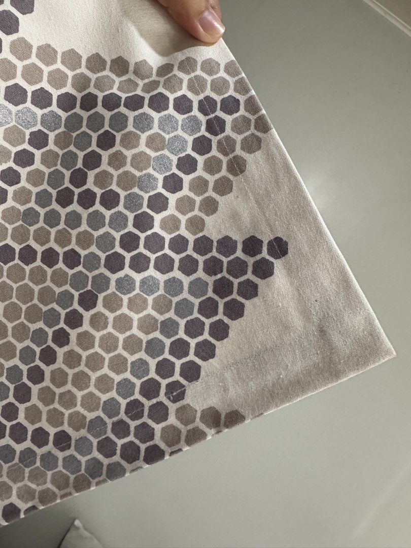 Crate & Barrel Hexagonal Print Placemat (Category: Table Linen & Textiles) located in Taguig. Submitted by floseason (Listing ID 1450052844, Image 2). Description: - Brand: Crate & Barrel - Design: hexagonal pattern - Color: Neutral tones - Material: cotton - Origin: Made in India - Dimensions: 14" x 19" (36cm x 48cm) - Condition: Clean and ready for a new home, just stored, not used - Use: Perfect for adding style to your dining table 8pcs.