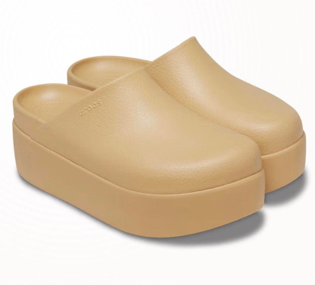 Crocs Platform Clogs - Beige and Black (Category: Slippers and slides) located in Manila. Submitted by exxonb (Listing ID 1450031086, Image 1). Description: Dylan Platform Clog Pre-order Sale Price: P3,100 Sizes: W(5-6) Brand new and 100% authentic from Singapore Require 1k Dp ETA: End of July Pm us for more details.