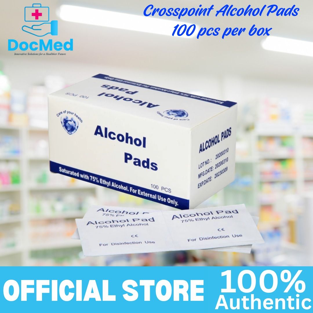 CROSSPOINT ALCOHOL PADS 100 PCS PER BOX (Category: Medical Supplies & Tools) located in Quezon City. Submitted by dxs_zyra (Listing ID 1450015707, Image 1). Description: .