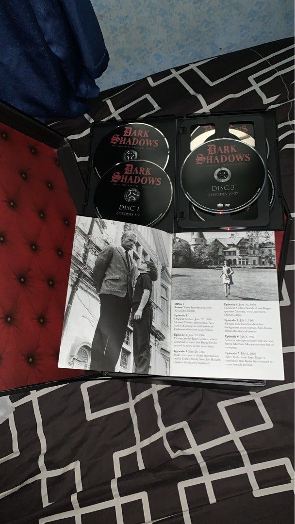 Dark Shadows The Complete Original Series DVD Box Set (Category: CDs & DVDs) located in Muntinlupa City. Submitted by jrrscloset (Listing ID 1448944311, Image 2). Description: - Complete original series of Dark Shadows on DVD - Comes in a unique coffin-shaped box - Includes an episode guide - Ideal for fans of classic horror and gothic soap operas - Box shows minor scuffs and wear on edges/hinges Complete with 1225 episodes RFS: need school funds
