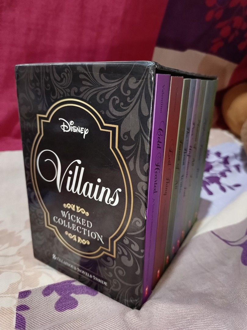 Disney Villains Wicked Collection Box Set (Category: Storybooks) located in Agdangan. Submitted by genjiii_kun (Listing ID 1450006695, Image 2). Description: - Disney Villains Wicked Collection box set - Includes 8 books: Gold-Hearted, Cruelest Thing, Evil Thing, Fairest of All, The Beast Within, Poor Unfortunate Soul, Vile Villains, Mother Knows Best, and The Odd Sisters - Stories by various authors - Great for Disney fans - Sold as set only.