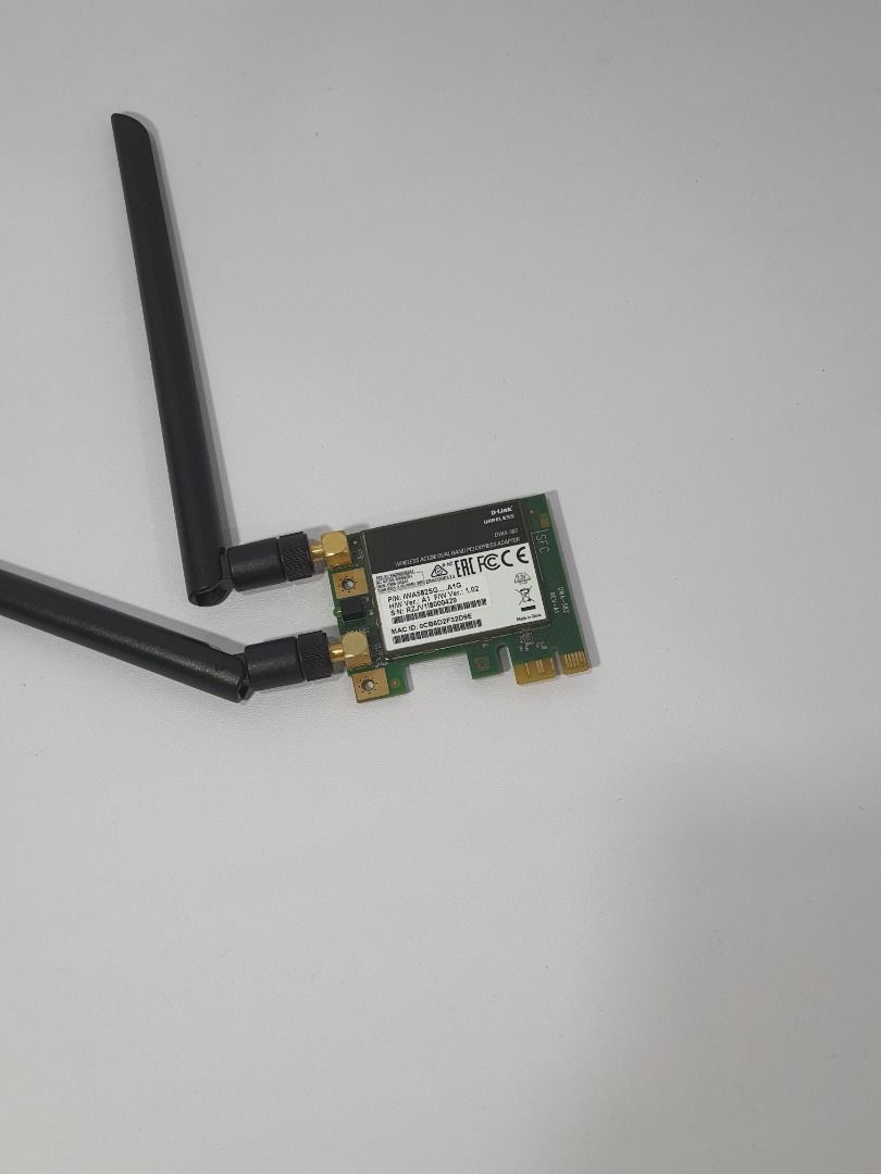 D-Link DWA-582 Wireless AC1200 Dual Band PCI Express Adapter (Category: Networking) located in Kuala Lumpur. Submitted by athenlaw (Listing ID 1450025458, Image 1). Description: Reason for Sale: Pursuing education overseas, everything needs to go. https://www.dlink.com/en/products/dwa-582--wireless-ac1200-dual-band-pci-express-adapter.