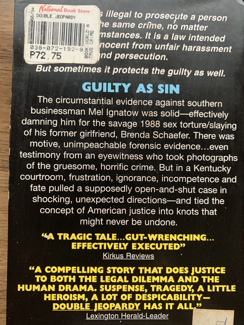 Double Jeopardy • Bob Hill (Category: Storybooks) located in Paranaque City. Submitted by thingsofold (Listing ID 1450021822, Image 2). Description: an electrifying true story of senseless cruelty, murderous rage, and justice miscarried. 1995.