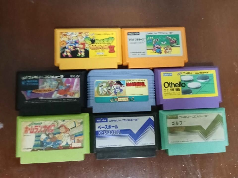 Family Computer Games Original (Check Description) (Category: Nintendo) located in Pasig City. Submitted by retrogamesonline7 (Listing ID 1450008458, Image 1). Description: Family Computer Games Original Tested Carts from Japan Japanese Game (From Namco Black Cartridge) - P200 Son Son - P200 Roller Ball - P200 Xevious - P200 Spelunker - P200 IREM Game (White Cartridge) - P200 Baseball - P250 Golf - P250 Dragon Ball - P250 F1 Race - P250 Pennant L