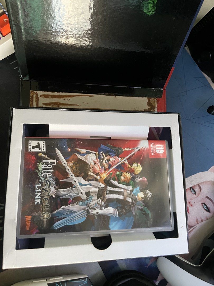 Fate extello link fleeting glory edition (Category: Nintendo) located in Kalibo. Submitted by randomclutererrrrrr (Listing ID 1450025561, Image 3). Description: Fate extello link fleeting glory edition for the nintendo switch box has slight damage and dents and glue residue has worn off. Aside from that everything is complete and in good condition Loc: kalibo aklan Mop: gcash Mod: lbc cop.