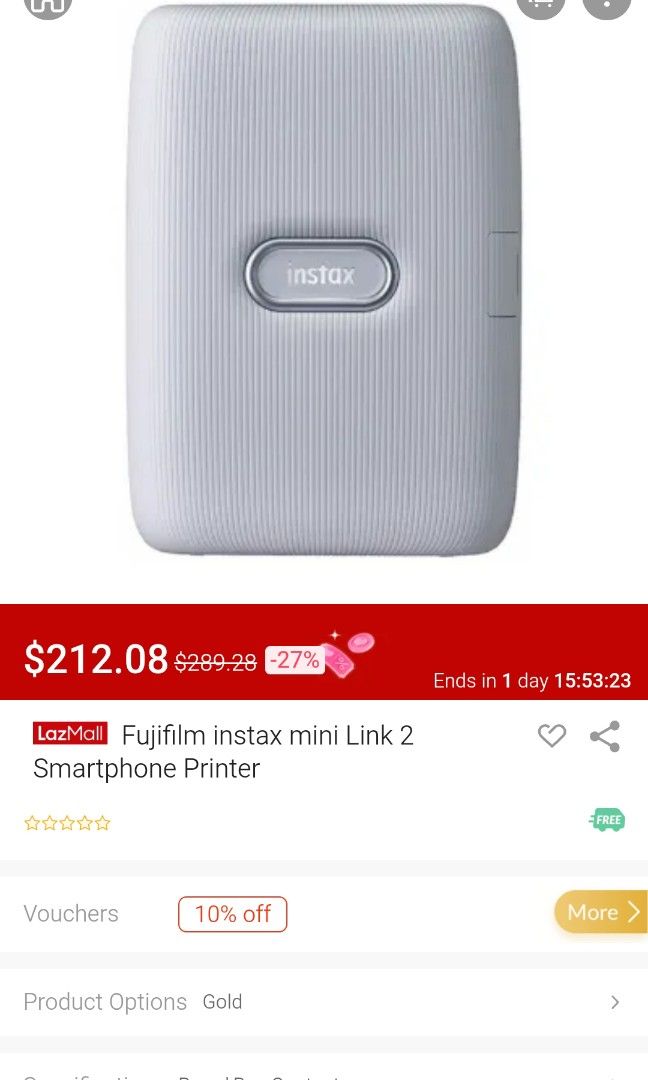 Fujifilm Instax Link Smartphone Printer White510695346379827202