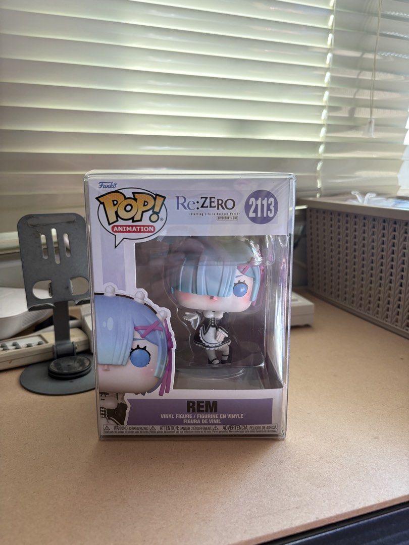 Funko Pop Re:Zero Rem Vinyl Figure 2113 (Category: Figurines & Statues) located in Manila. Submitted by 120collectiblesbyrjtt (Listing ID 1450131730, Image 1). Description: - Funko Pop! Animation Vinyl Figure - Character: Rem - Series: Re:Zero - Model Number: 2113 - Condition: Brand new in original box - Box condition: Good - Ideal for Re:Zero fans and Funko Pop collectors.