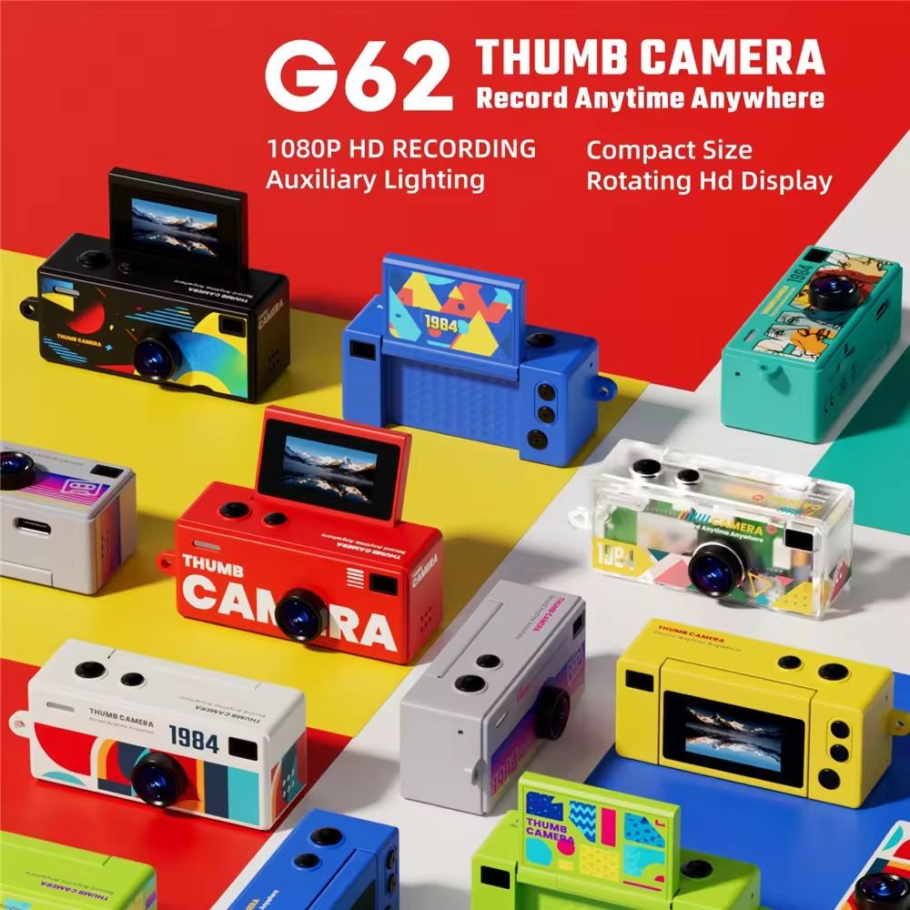 G62 Thumb Camera 1080 HP Recording (Category: Cameras) located in Quezon City. Submitted by paosells (Listing ID 1450016960, Image 1). Description: - G62 Thumb Camera - 1080p HD Recording - Compact and Lightweight (only 26g) - Rotating HD Display - Auxiliary Lighting - Supports Memory Cards - High-speed Type-C Port - Keychain Design - Record Anytime, Anywhere - Available in various fun designs and colors (Red, Black, Blue, Cyan, Yellow, Green, Gr
